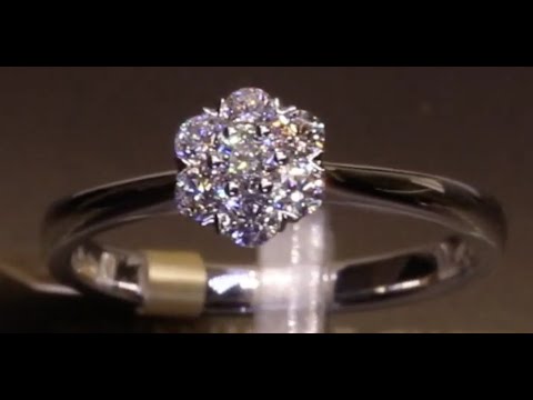 #70764 | T0.33ct | Seven Stone Flower Cluster Diamond Engagement Ring, Set in 18ct White Gold