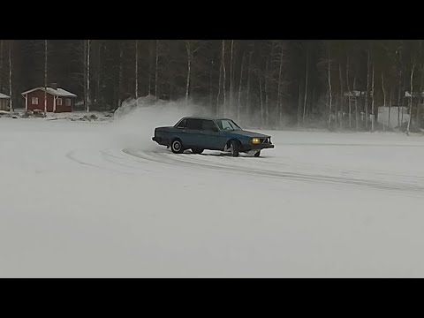 Volvo sideways on ice