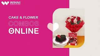 Send Cakes and Flowers Combo Online with 2 hours delivery anytime anywhere with Winni