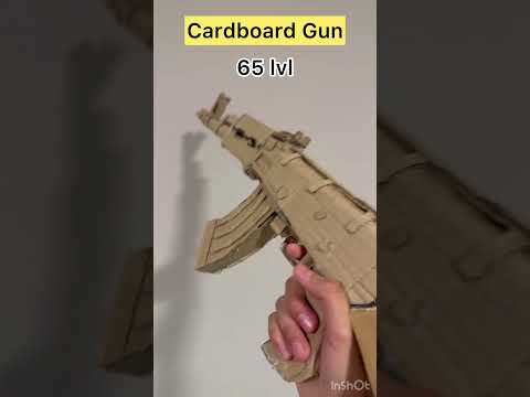 Cardboard AK-47 so cool gun #fakegun #cardboardgun #cardboard