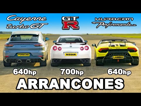 Lamborghini Performante vs 700hp GT-R vs Cayenne Turbo GT: ARRANCONES