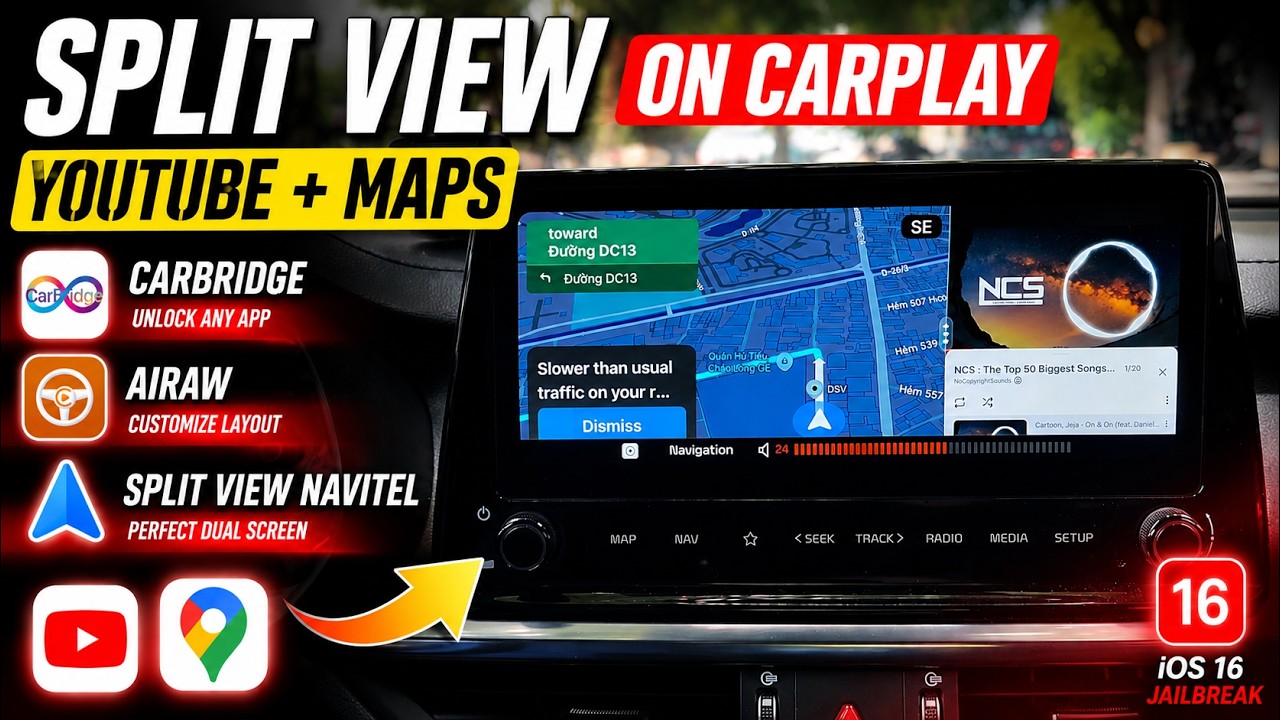 How to Split Screen on Apple CarPlay (YouTube & Google Maps)