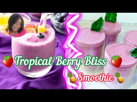 Tropical Berry Bliss Smoothie||Healthy Smoothie Recipe||Creamy Thick Mix Fruits Smoothie Recipe
