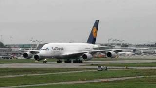 preview picture of video 'Lufthansa Airbus A380 D-AIMB at Helsinki-Vantaa Airport'