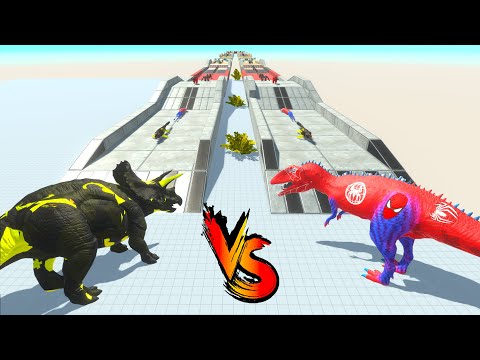 DARK TRICERATOPS vs Carcharodontosaurus  RACE BATTLE COMPETITION - ARBS