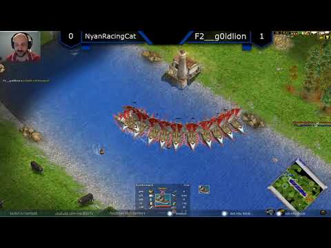 NyanRacingCat vs F2__G0ldlion - Age of Mythology: The Titans (Game 2) ft. ChronoJJ
