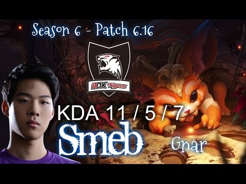 ROX Smeb GNAR vs SWAIN Top - Patch 6.16 KR Ranked | League of Legends