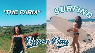 surfing for the first time *embarrassing* | Byron Bay Beach & The Farm, Australia (part 2)