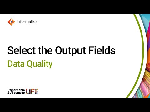 Select the Output Fields in a Verifier Asset in Data Quality