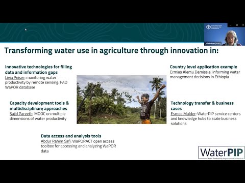 FAO Science & Innovation Forum side event: Water Productivity in Practice from FAO WaPOR Open Data