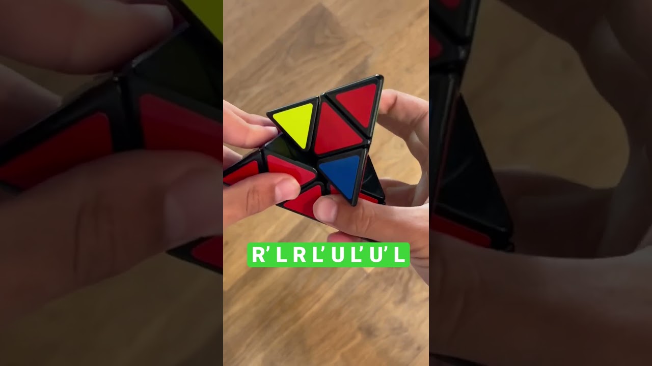 Rubik’s Pyraminx last layer algorithm. flipped edge solution!