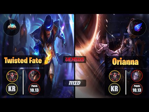 GrandMaster TWISTED FATE [Unsealed Spellbook] (Mid) VS  ORIANNA - Grandmaster KR Patch 10.13