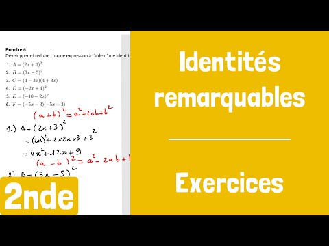 Exercices : Identités remarquables (développer et factoriser)