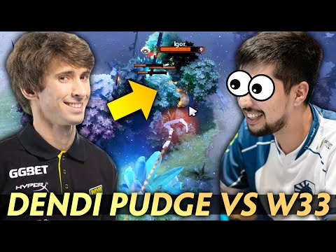 Only DENDI CAN HOOK THAT — laning on Pudge vs w33