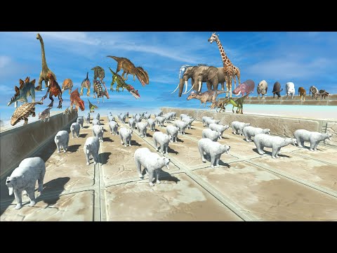 SURVIVAL RACE ESCAPE 50 POLAR BEARS CHASE DINOSAURS, ANIMALS - Animal Revolt Battle Simulator