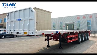 New Tank High Quality 4 Axles 60 Tons Flatbed Trailer With Head Board platform semi-trailer | Image 4 - Autoline