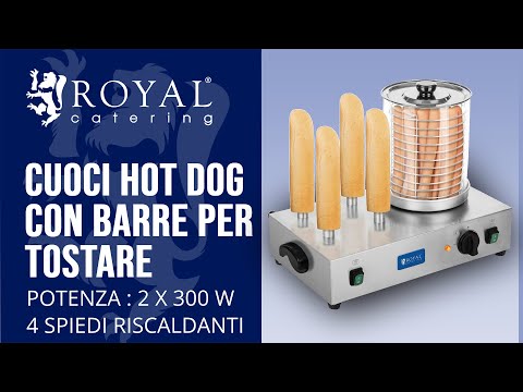 Video - Scalda hot dog con barre per tostare