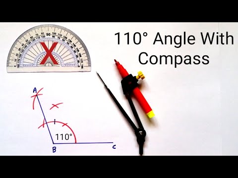 How to construct 110 degree angle with compass | 110 Degree Angle with Compass