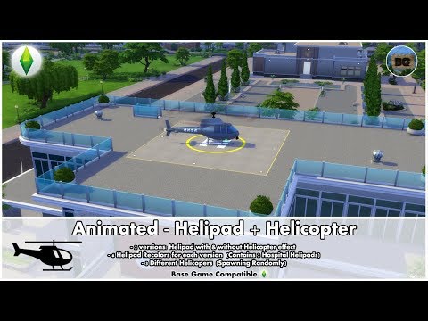 Bakies The Sims 4 Custom Content: Animated - Helipad + Helicopter 🚁