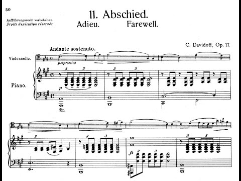 Karl Davydov - Adieu from 'Souvenirs d'Oranienbaum', Op.17
