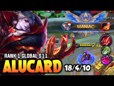 Alucard Perfect Maniac! 18Kills [ Top 1 Global Alucard S11 ] Mobile Legends✓