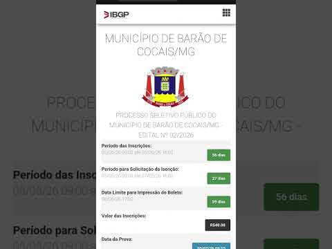 Concurso Público para o Município de Barão de Cocais/MG