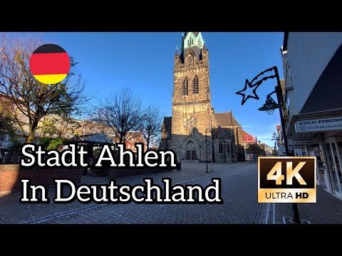 Stadt Ahlen in Deutschland/ Tour die  Innenstadt in Ahlen 4k