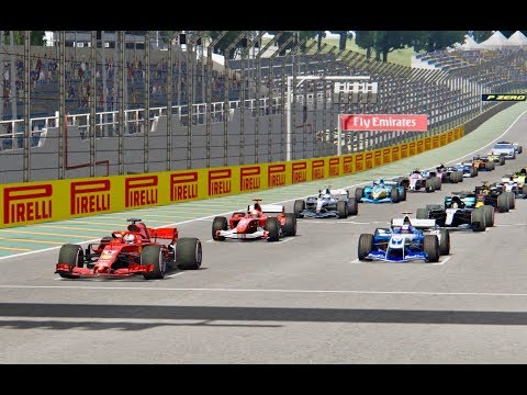 All F1 2018 Cars vs All F1 2004 Cars - Interlagos