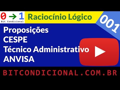 Raciocínio Lógico Matemático RLM - Proposições CESPE ANVISA 2016 [001] - Concursos Públicos