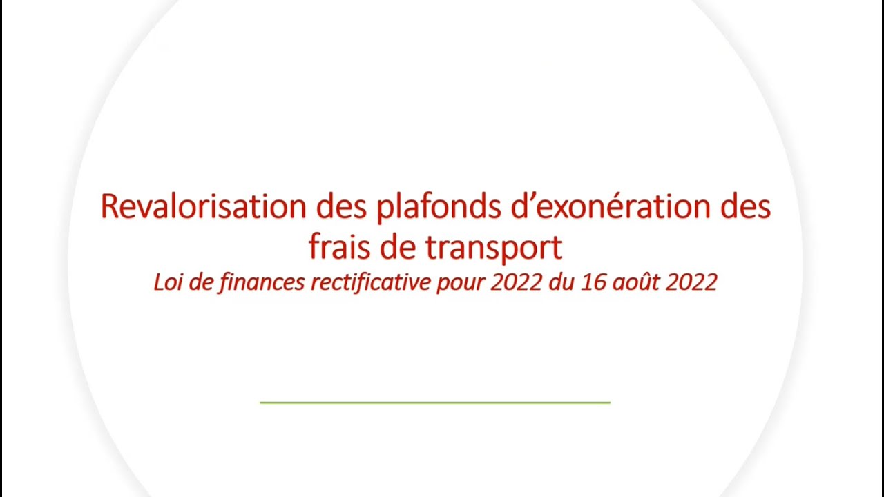 Réunion actualité juridique Octobre 2022 - Frais de transport