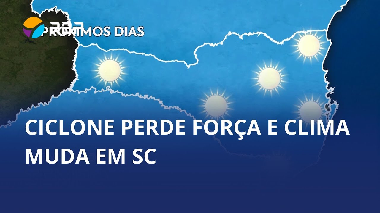 Frente fria se afasta e ar seco toma conta do tempo em SC