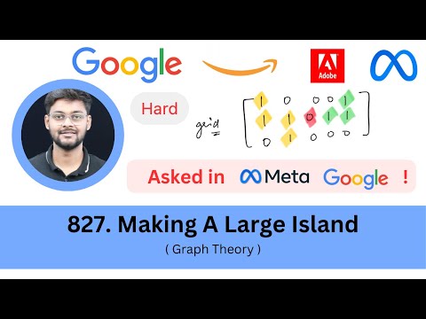 LeetCode 827 Making A Large Island | Graph Theory | DFS | Meta Interview Question