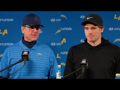 Jim Harbaugh & Justin Herbert Postgame Press Conference Playoffs Vs Patriots | LA Chargers