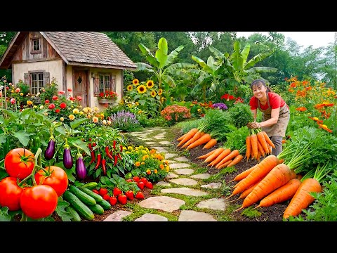 Peaceful Slow Living Garden | Harvesting Fresh Carrots at Home