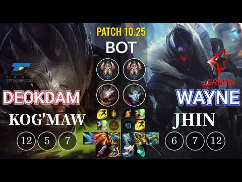 DYN deokdam Kog'Maw vs GRF Wayne Jhin Bot - KR Patch 10.25