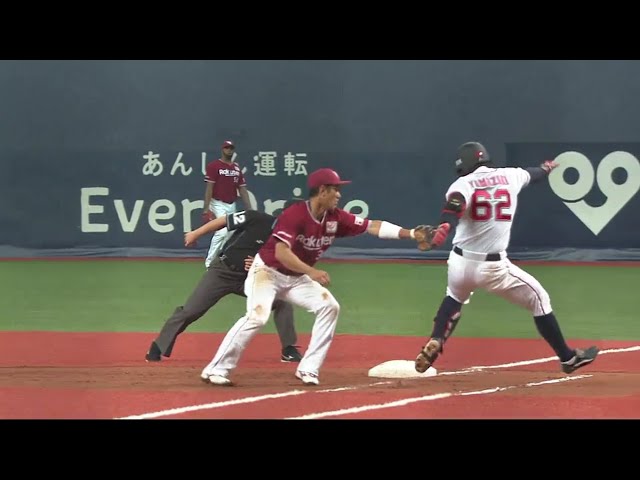 【6回裏】俊敏な動き!? バファローズ・山崎勝が華麗にかわしてセーフ!! 2018/5/12 Bs-E