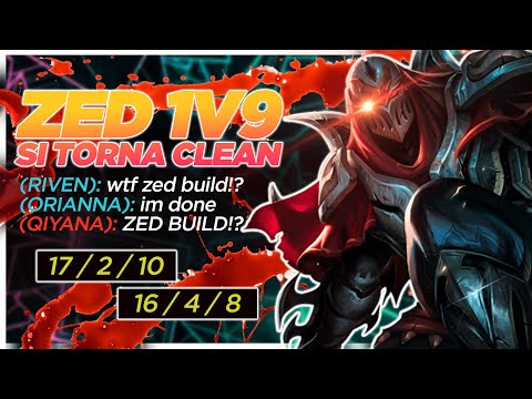 ZED 1V9 SI TORNA CLEAN | ZED TANK LEAGUE OF LEGENDS ITA