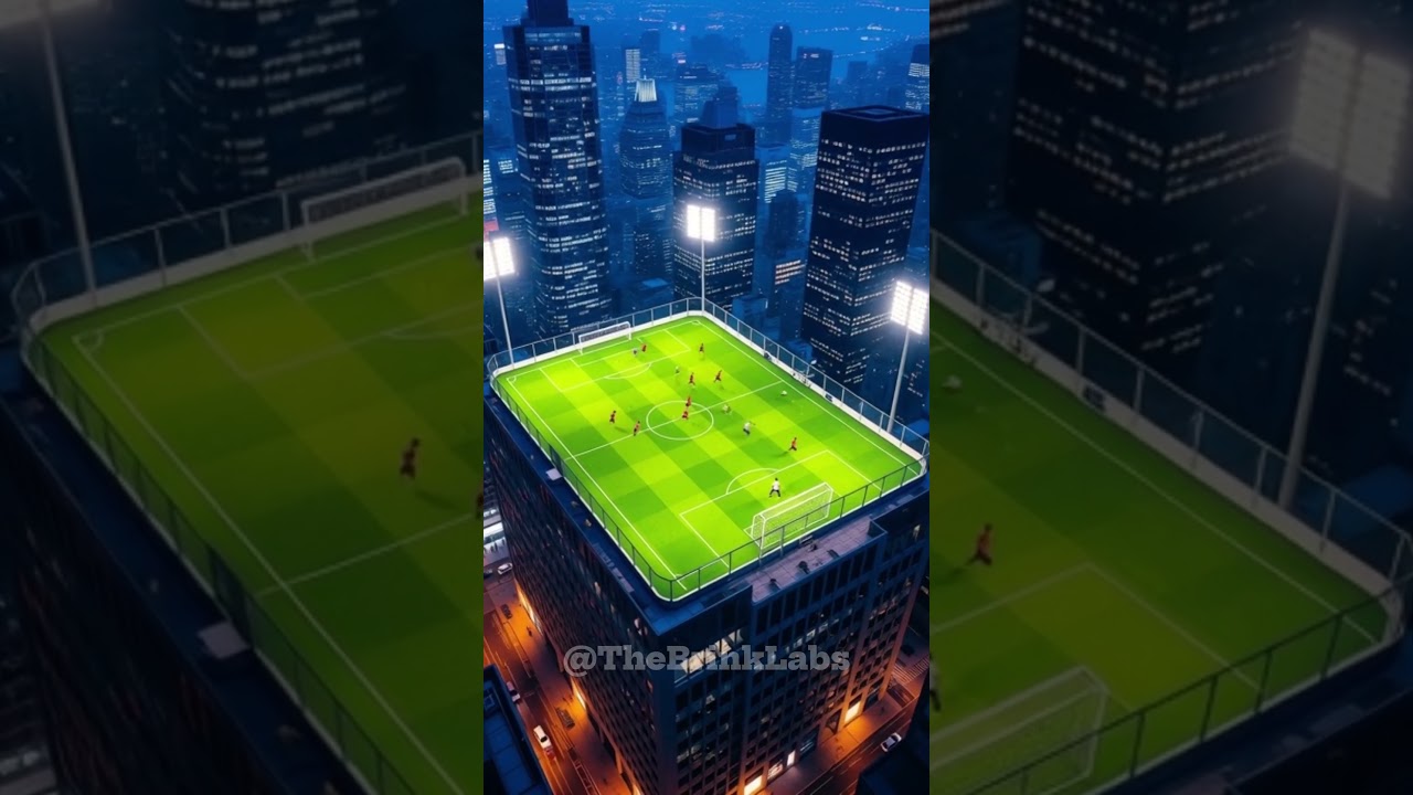 The Most EXTREME Football Pitch in the World ⚽️ | Rooftop Stadium AI
