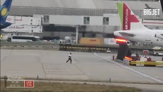 Security Alert at London Heathrow LHR captured from BigJet TV 8/6/25