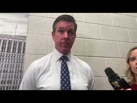 Penguins coach Mike Sullivan talks about Sam Poulin, more in preseason win over Red Wings