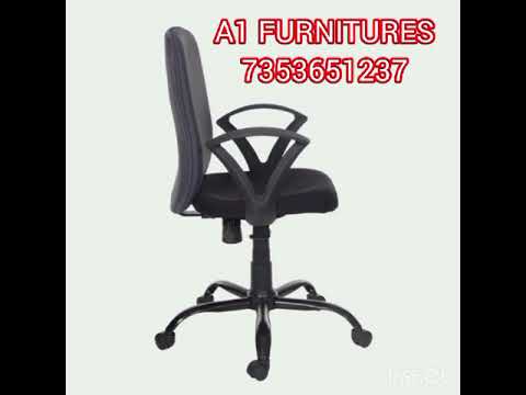 Mesh medium back office revolving chair, black