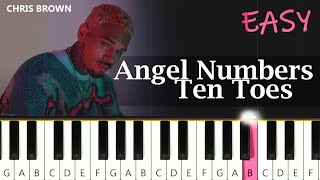 Chris Brown - Angel Numbers   Ten Toes ~  EASY PIANO TUTORIAL