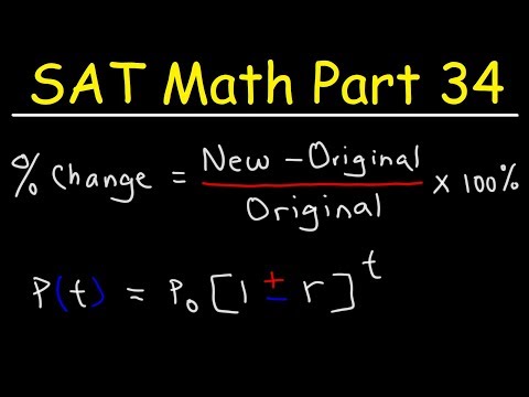 Percent Increase & Decrease, Population Growth Problems - SAT Math Part 34