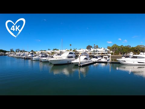 Sanctuary Cove Walk in 4K - Lagoon, Shops, Yachts & More - Gold Coast Australia