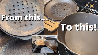 Restoring Rusted Cast Iron The Easy Way Using Oven Cleaner | Easy Bread In Cast Iron Dutch Oven