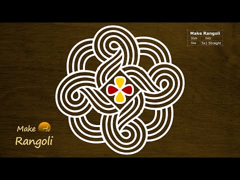Padi kolam with 5x1 dots | Dhanurmasam Muggulu | Margazhi Kolam | Geethala Muggulu | Make Rangoli