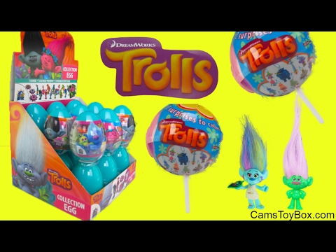 Dreamworks Trolls Plastic Surprise Easter Eggs Chupa Chups Lollipops Toys Fun Kids Poppy Video