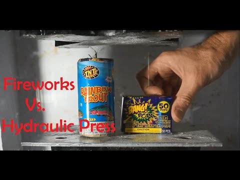 Fireworks Crushed by Hydraulic Press|Explosion In The Press|4th of July Special