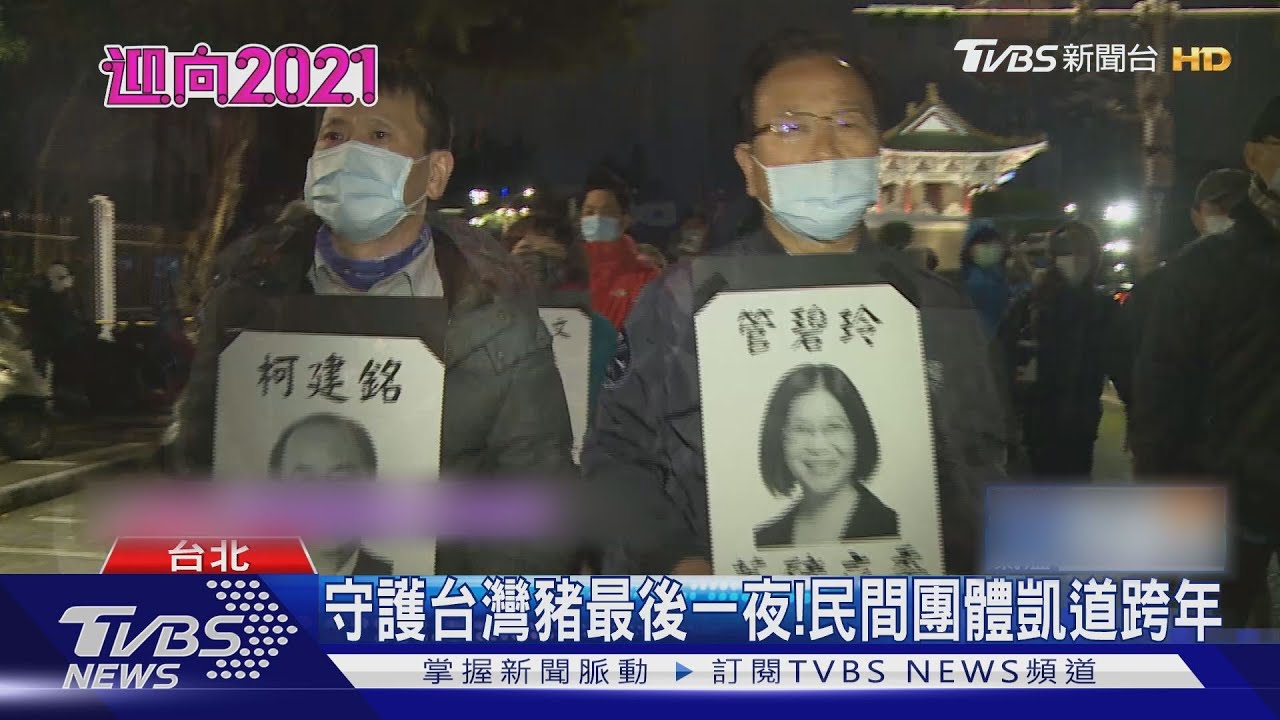 守護台灣豬最後一夜! 民間團體凱道跨年
