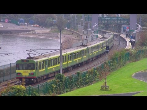 Dart Train 8100 Class arriving at Salthill & Monkstown station